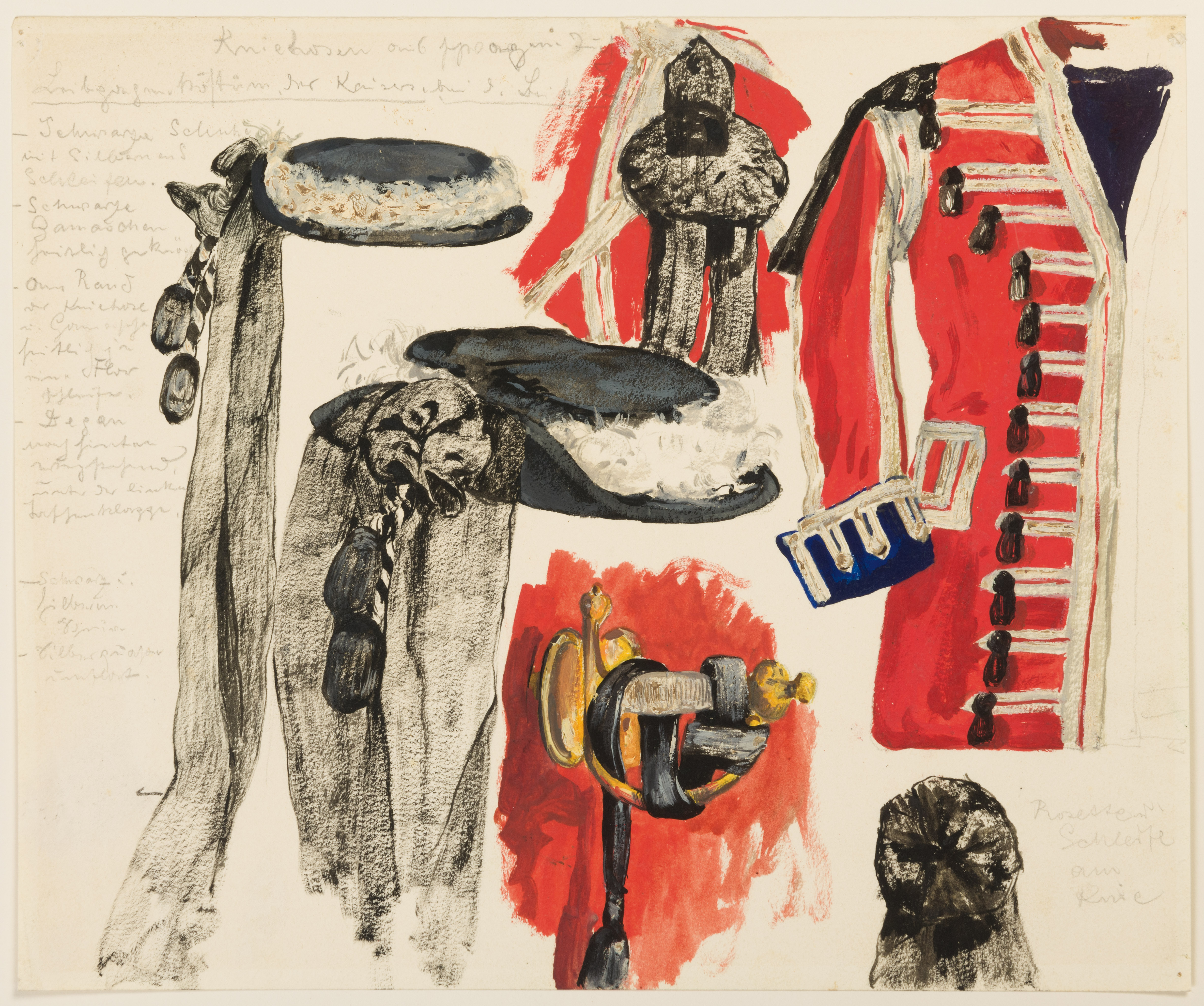 Sheet of Studies of a Ceremonial Uniform and Hat